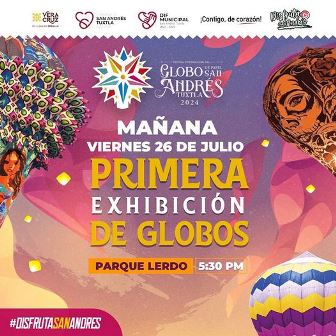 Primera exhibición de globos de papel en el parque Lerdo