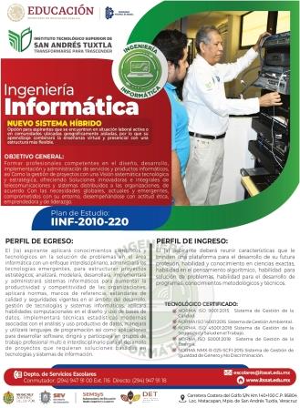 ¡Construye el Futuro con Ingeniería Informática en Instituto Tecnológico Superior de San Andrés Tuxtla!