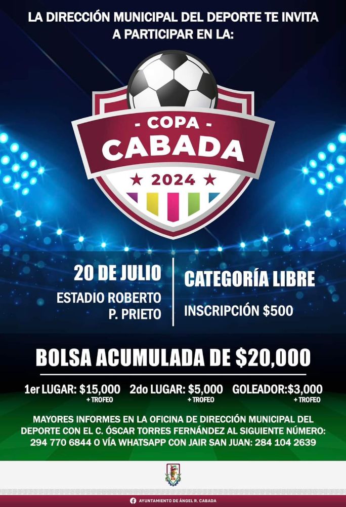 Inscribe a tu equipo en la gran Copa Cabada 2024