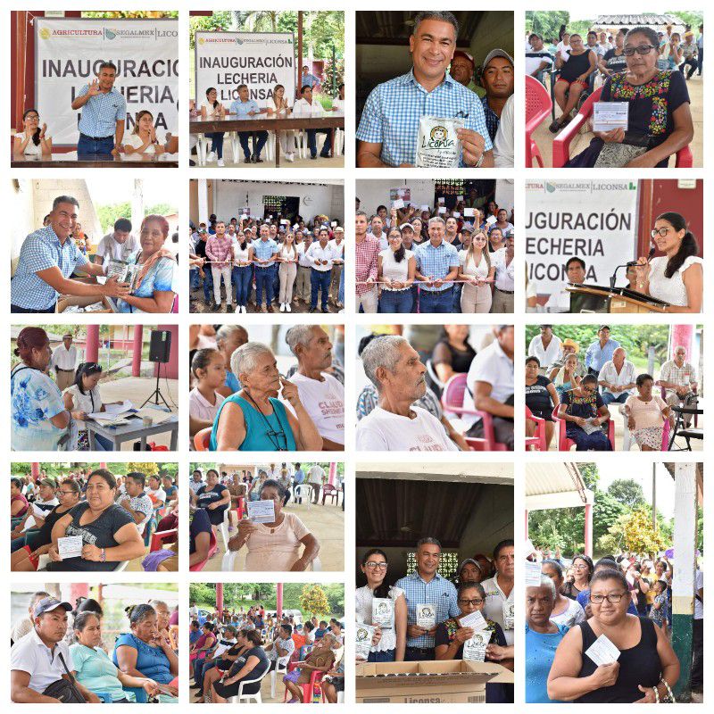 Julio Cesar García Machucho inaugura la tienda Liconsa que se ubica en la comunidad de la Mojarra.