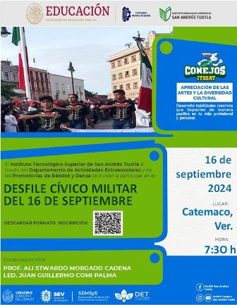 Alumnos y alumnas del ITSSAT próximo Desfile Cívico Militar