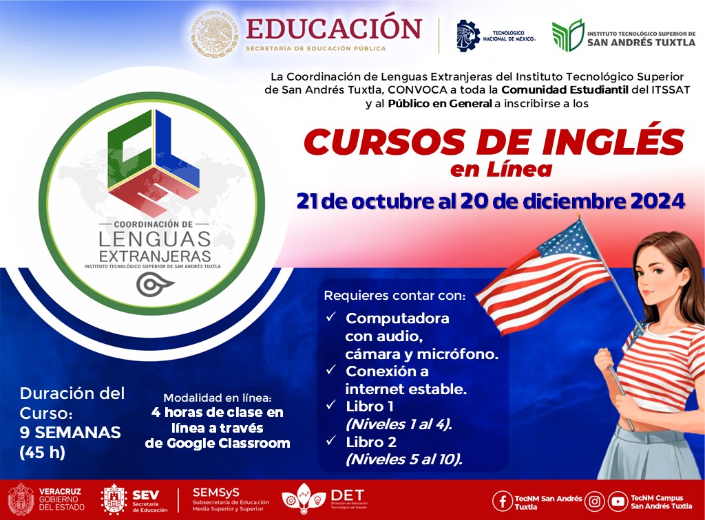 Convocatoria Tec: Inscríbete en los cursos de ingles en línea