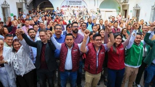 Julio César García Machucho testigo de la firma de Convenio entre los partidos MORENA y Verde Ecologista