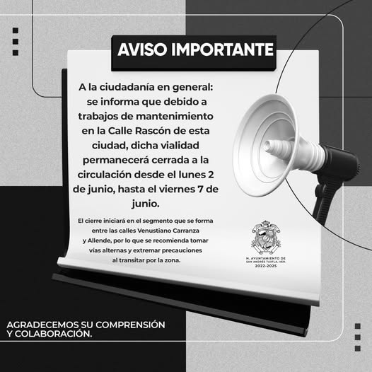 Aviso importante a la ciudadanía en general