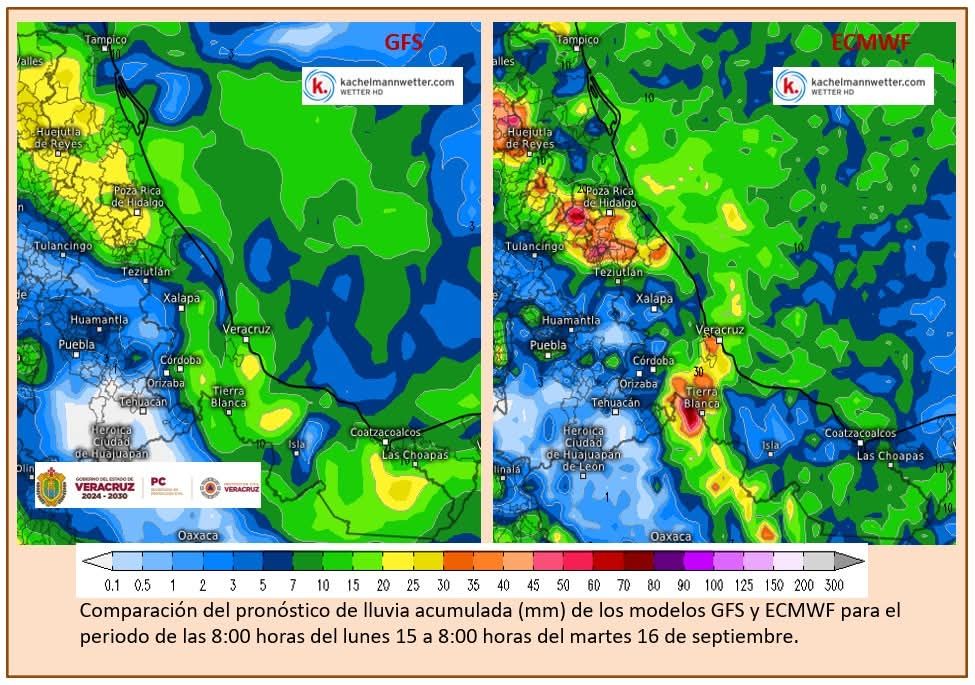 Protección Civil del Estado pronostica lluvias generalizadas en todo el estado de Veracruz