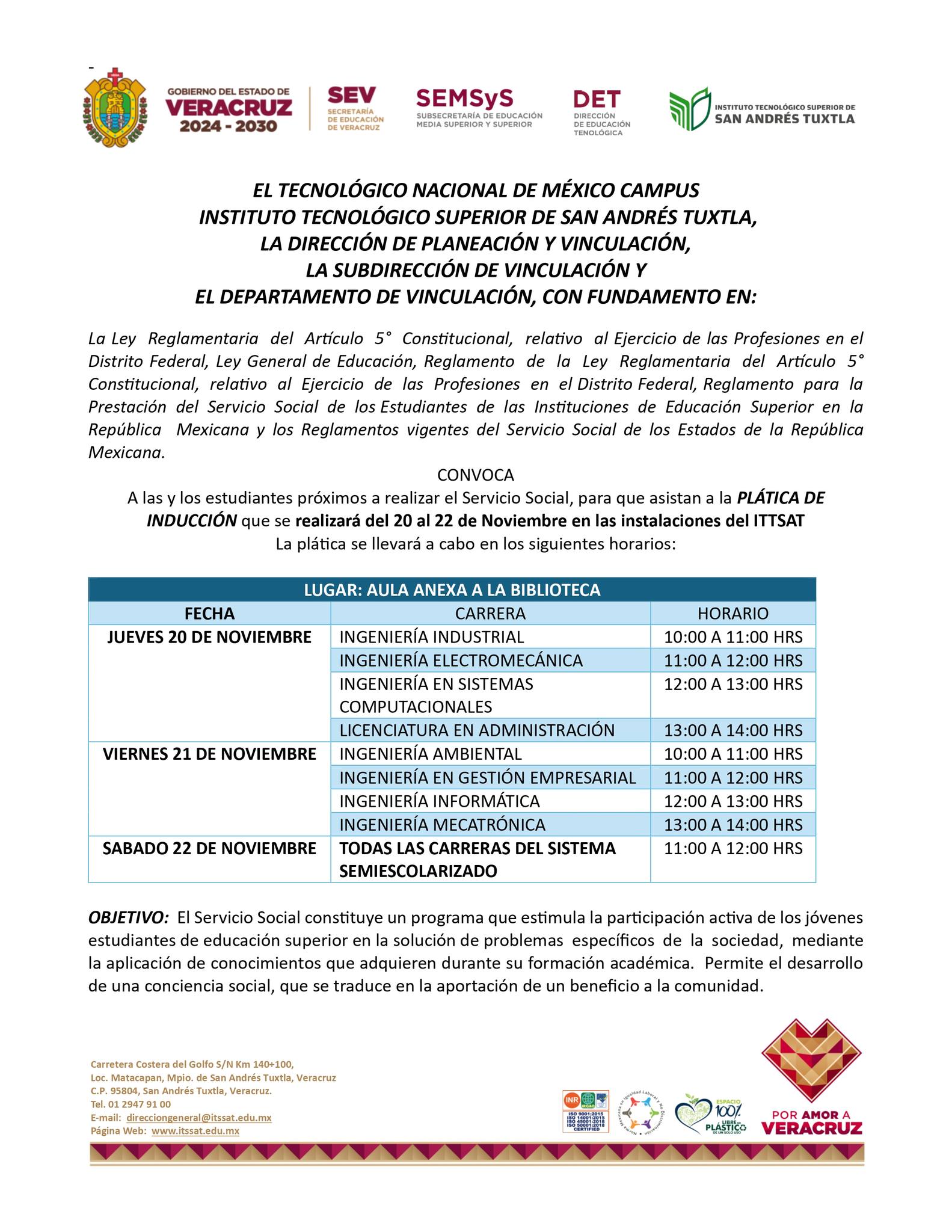 Ya se encuentra disponible la convocatoria para el Servicio Social del periodo febrero–junio 2026.