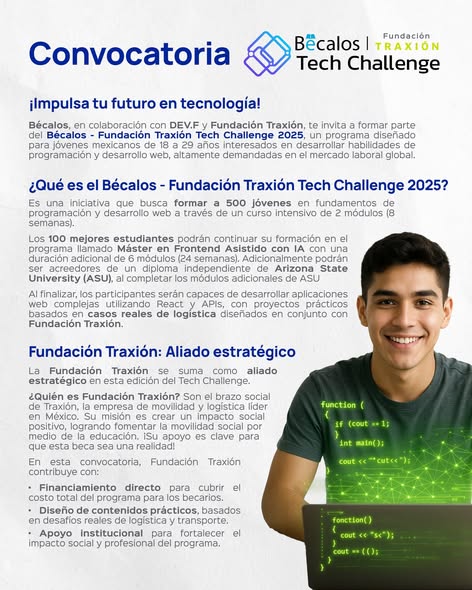 Convocatoria Bécalos – Fundación Traxión Tecn Challenge