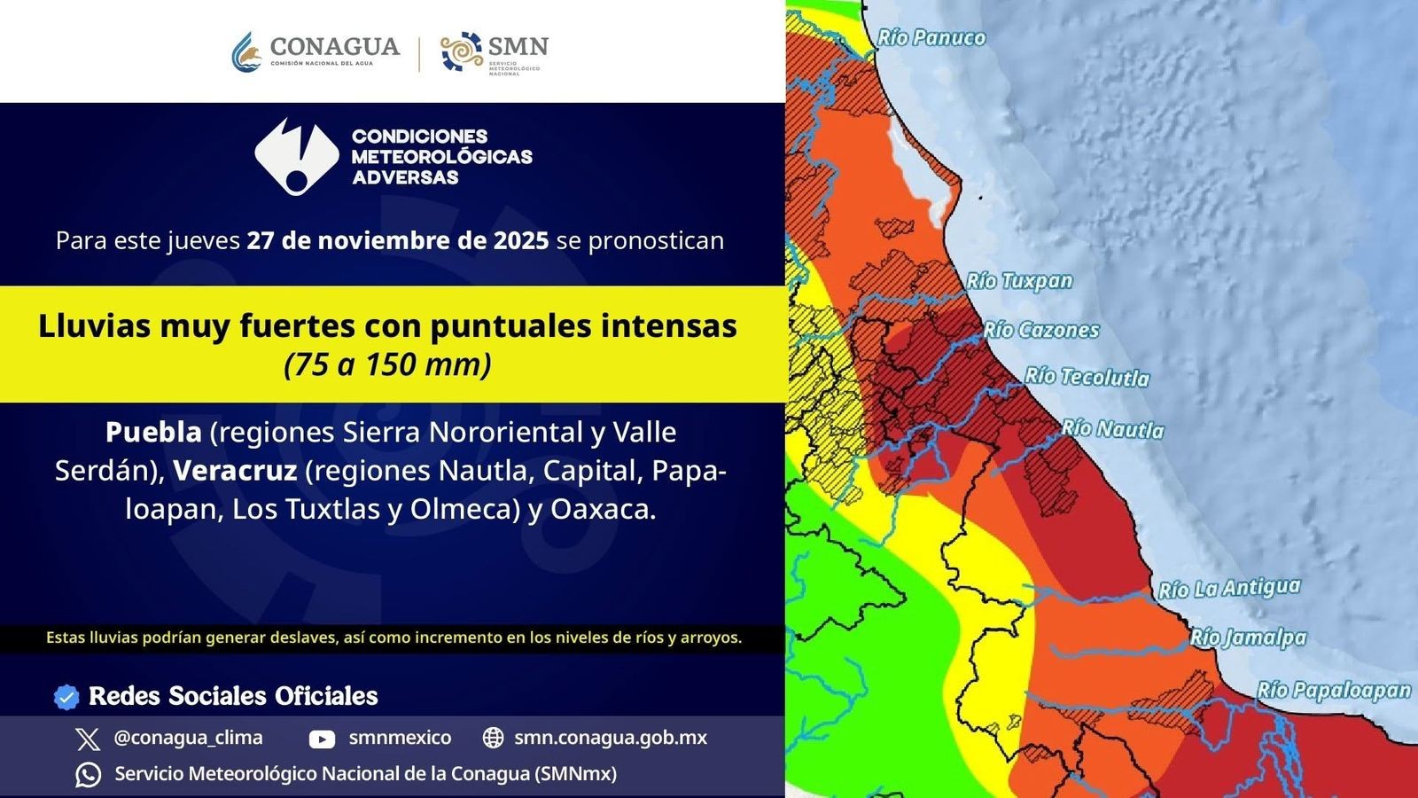 Alertamiento temprano por llegada del frente frío 16.