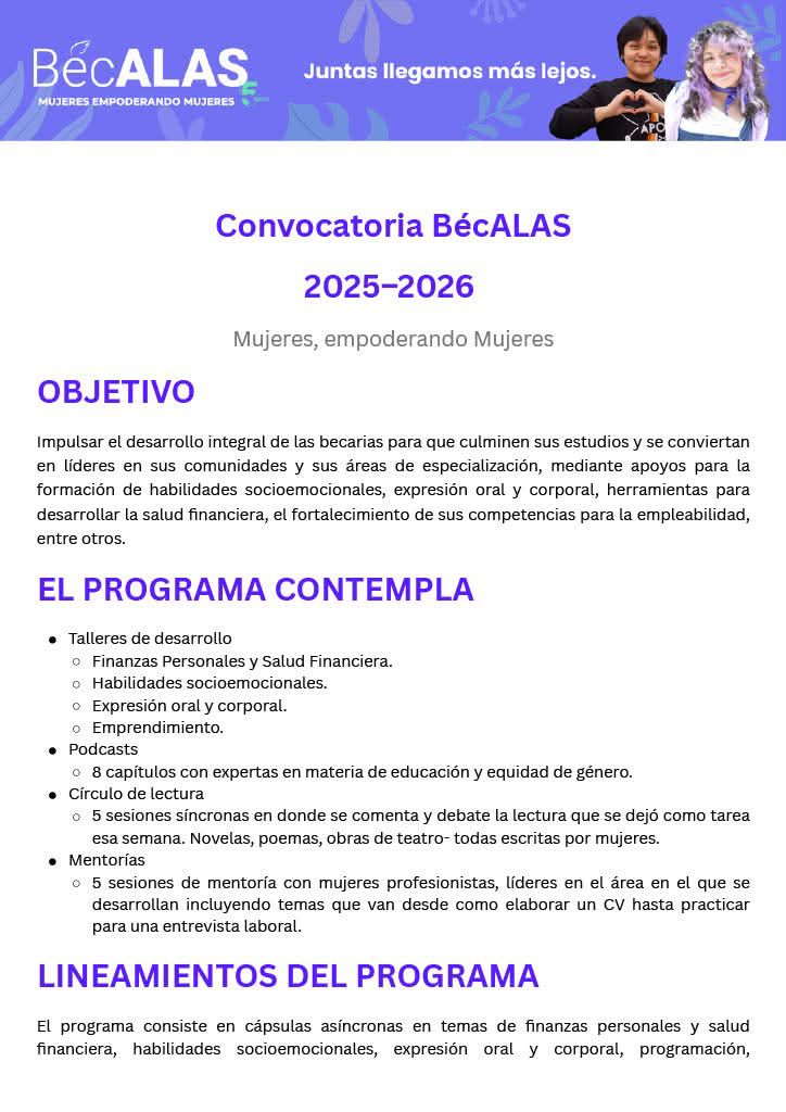 Convocatoria BécALAS 2025-2026