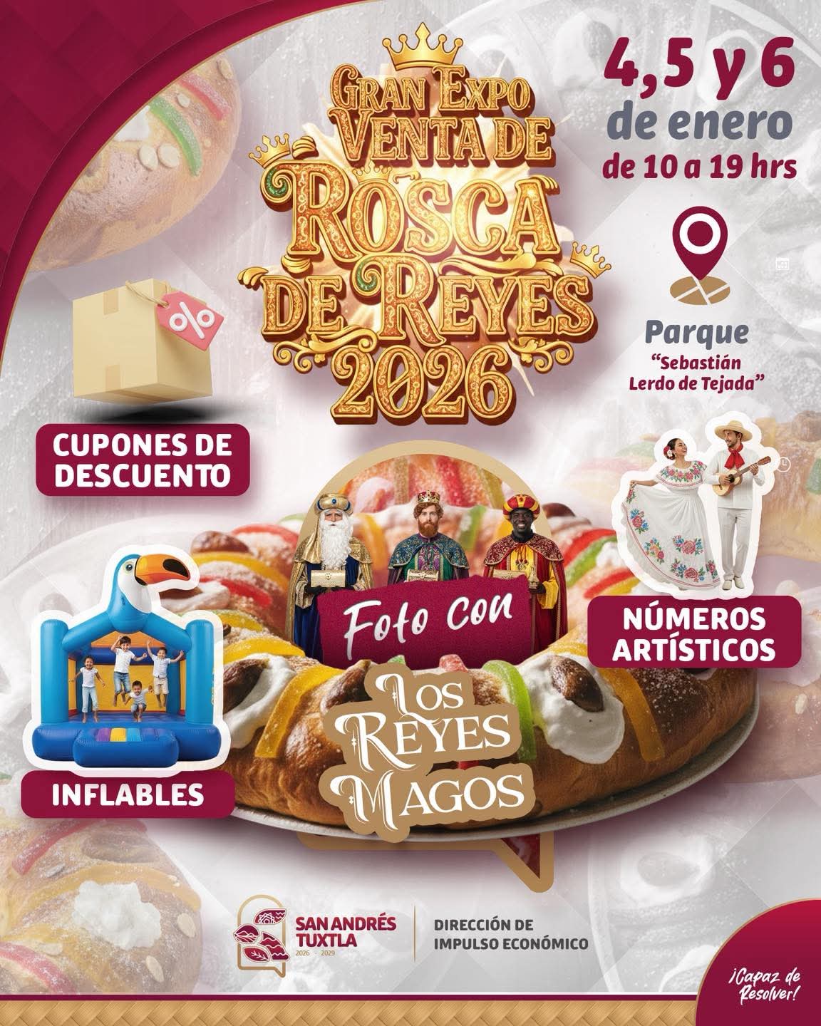 H. Ayuntamiento de San Andrés Tuxtla te invita a la primer gran expo venta de roscas de reyes 2026