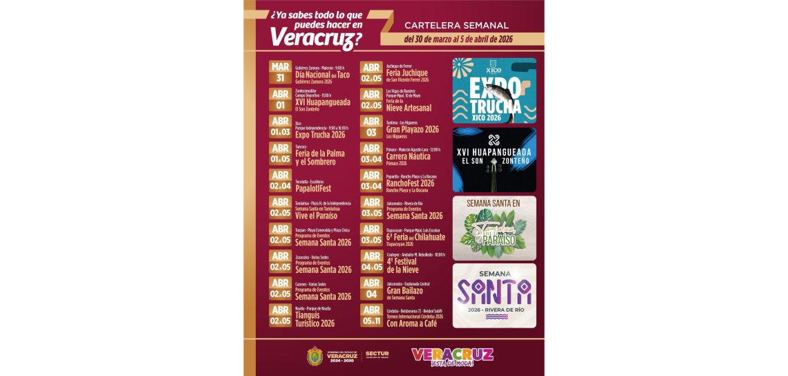 Inicia Semana Santa con actividades turísticas en municipios de Veracruz