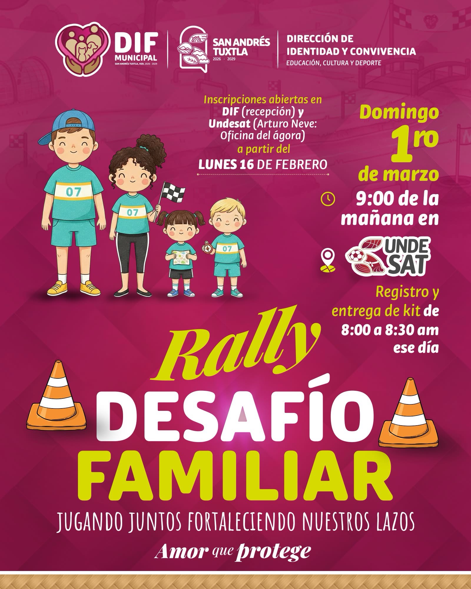 Dif municipal de San Andrés Tuxtla te invita a participar al Rally Familiar
