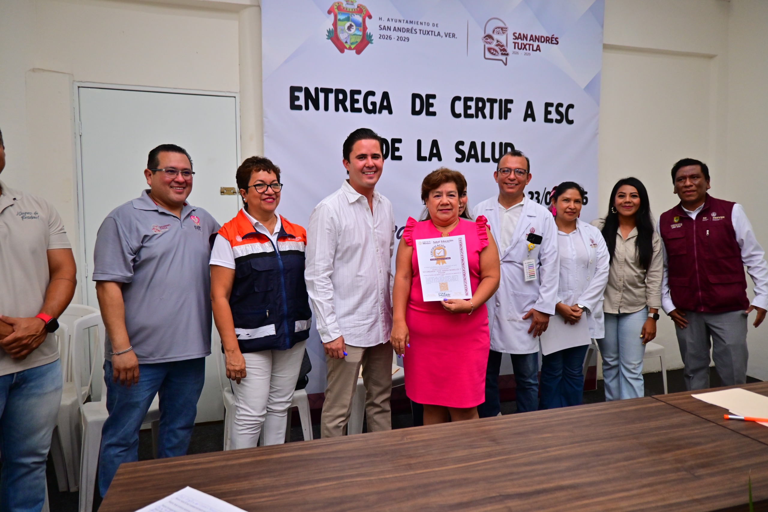 Certifican a 27 escuelas como Promotoras de la Salud en San Andrés Tuxtla