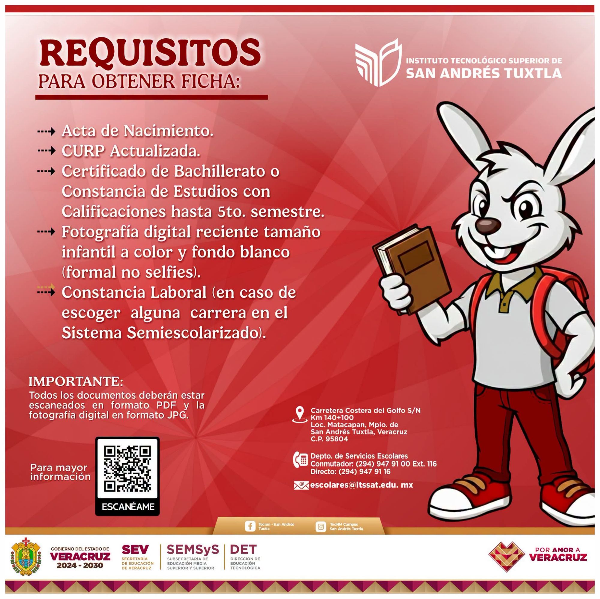 Oferta educativa 2026 del TecNM- San Andrés Tuxtla