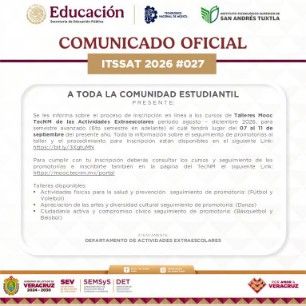 Comunicado Oficial 2026-027 Departamento Actividades Extraescolares