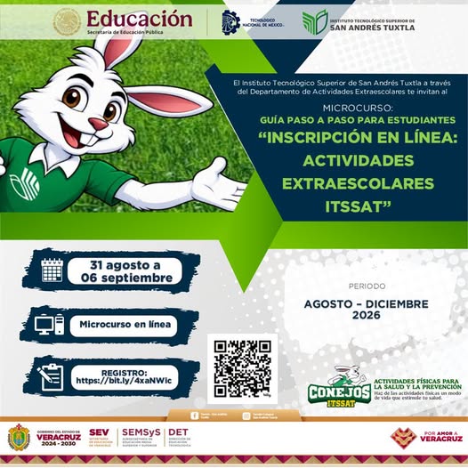 Convocatoria para al Microcurso «Inscripción en línea: Actividades Extraescolares ITSSAT»