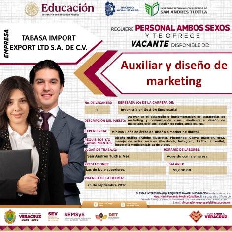 Bolsa de trabajo en la empresa Tabasa Importa Export LTD