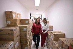 Samantha Sánchez acompaña a la Gobernadora Rocio Nahle en la supervisión del Hospital de Santiago Tuxtla
